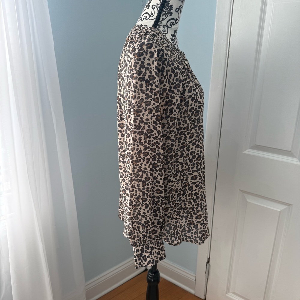 LOFT Animal Print Button-Up Blouse - Picture 2 of 4